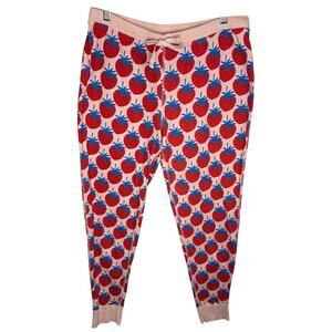 Hanna Andersson Women's Lrg Pajama Pants Organic Cotton Strawberry Lounge Sleep